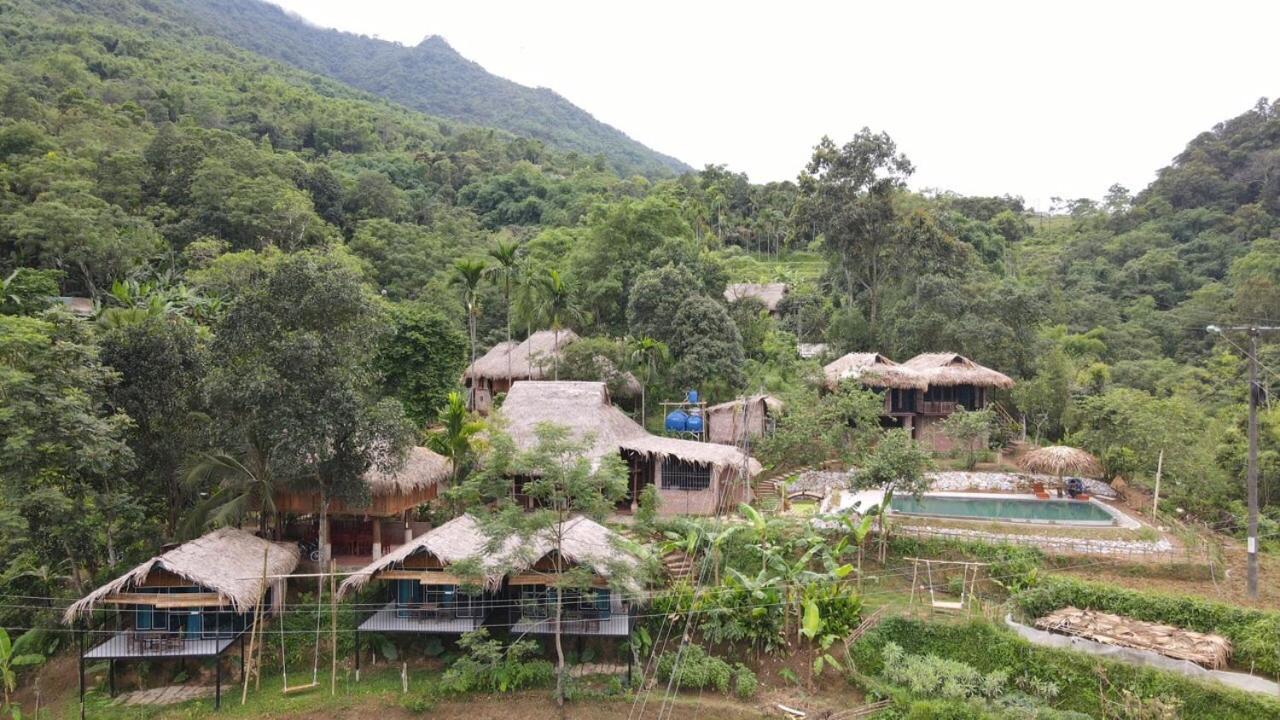 Vila Puluong Bamboo Huong Ba Thuoc Exteriér fotografie